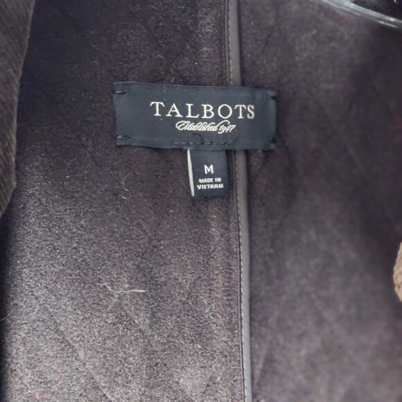 Talbots Women's Quilted Button Up Corduroy Collar Vest Brown Size M A0063 - Picture 3 of 5